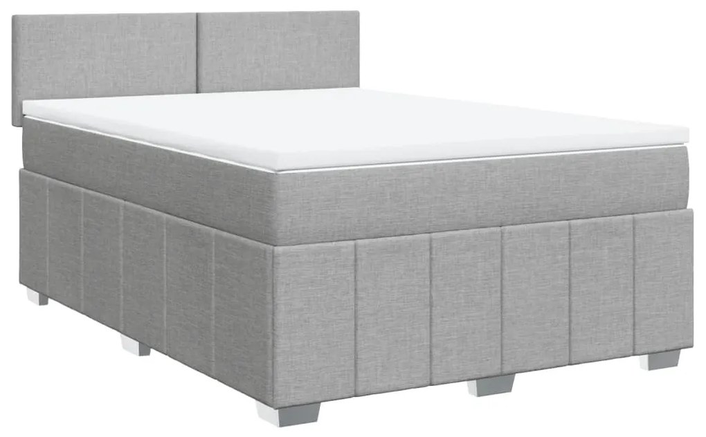 ΚΡΕΒΑΤΙ BOXSPRING ΜΕ ΣΤΡΩΜΑ ΑΝΟΙΧΤΟ ΓΚΡΙ 140X200 ΕΚ. ΥΦΑΣΜΑΤΙΝΟ 3287084