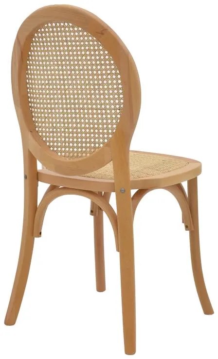 Καρέκλα Camil φυσικό ξύλο οξιάς-φυσικό rattan 45x50x94εκ