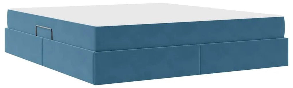vidaXL Κρεβάτι με αποθηκευτικό χώρο και στρώμα με στρώμα Σκούρο Μπλε