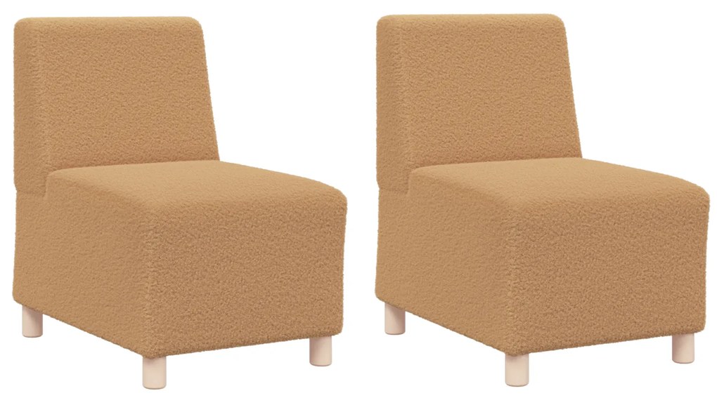 vidaXL Καθίσμα Σαλονιού 2 pcs Μπεζ 55 x 74 x 82 εκ. Βελούδο