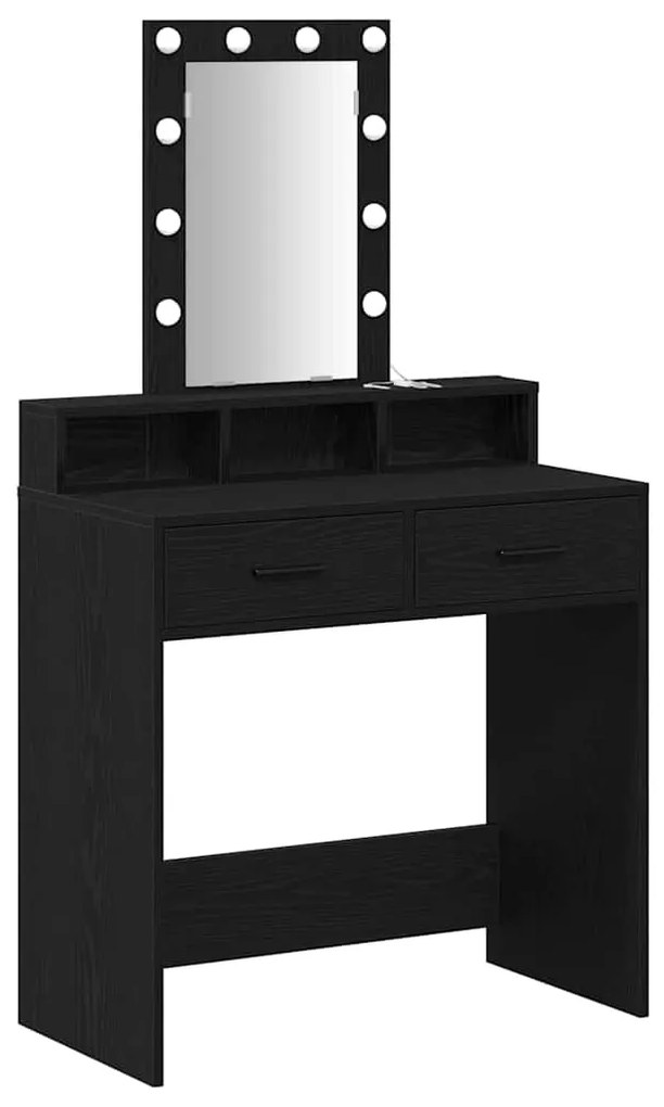 vidaXL Τραπέζι περιποίησης Μαύρο 79 x 41 x 140 εκ. Επεξεργασμένο ξύλο