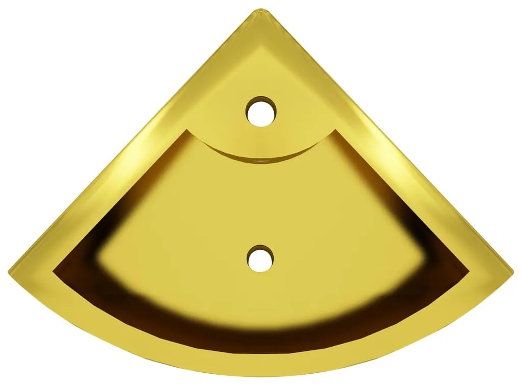vidaXL Νιπτήρας με Οπή Υπερχείλισης Χρυσός 45x32x12,5 εκ. Κεραμικός
