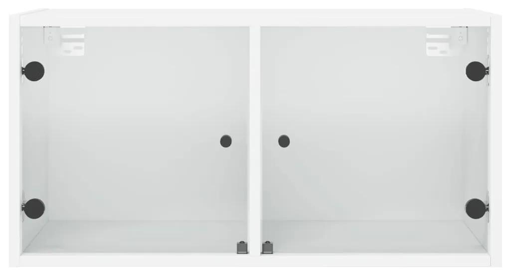 vidaXL Ντουλάπι Τοίχου Λευκό 68,5x37x35 εκ. με Γυάλινες Πόρτες