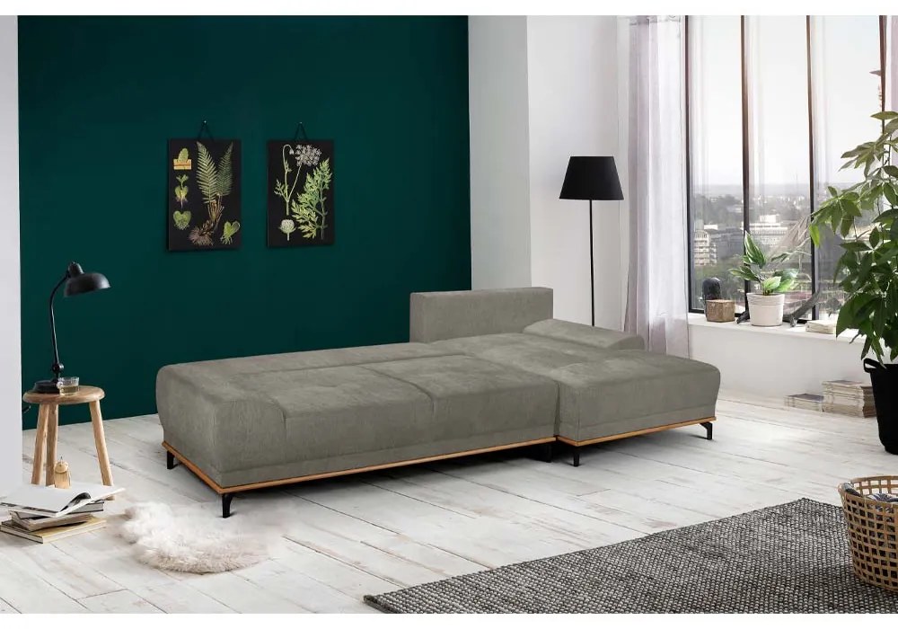 NATURA ΚΑΝΑΠΕΣ ΚΡΕΒΑΤΙ ΓΩΝΙΑ ΔΕΞΙΑ TAUPE 283x164x90 - 70-0398