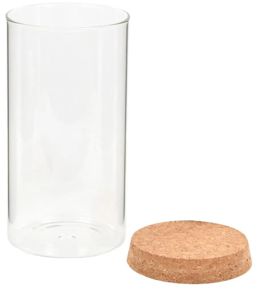 Βάζα 6 τεμ. 1100 ml Γυάλινα με Καπάκι από Φελλό - Διαφανές