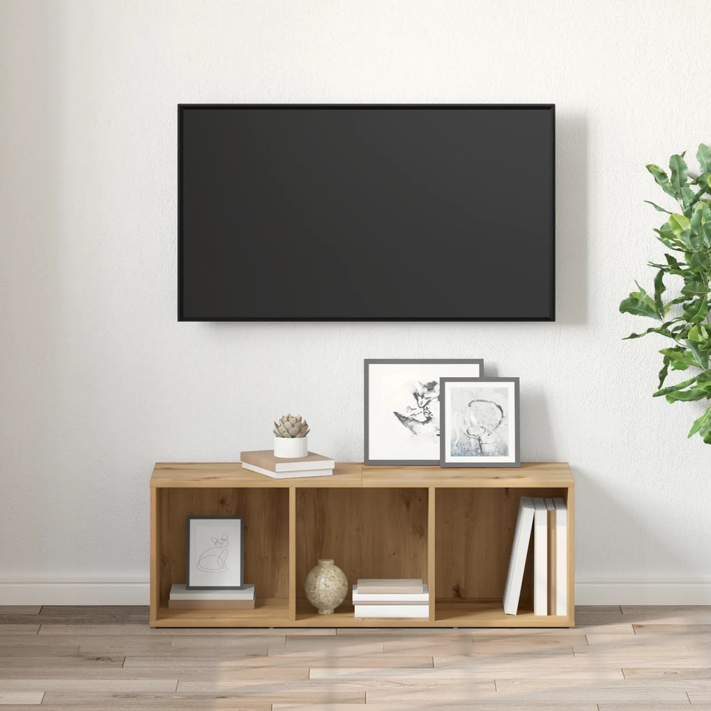 vidaXL Ντουλάπι TV με αποθήκευση artisan δρυς Επεξεργασμένο ξύλο