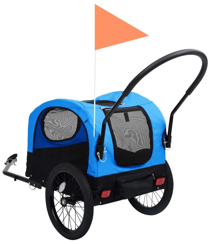 vidaXL Τρέιλερ Ποδηλάτου για Κατοικίδια-Καρότσι Jogging Μπλε/Μαύρο