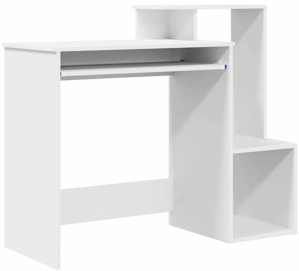vidaXL Γραφείο με ράφι Λευκό 106 x 40 x 88.5 εκ Επεξεργασμένο ξύλο