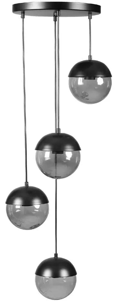 Φωτιστικό Οροφής Kure 941RTN1230 Φ30x70cm 4xE27 40W Black Opviq