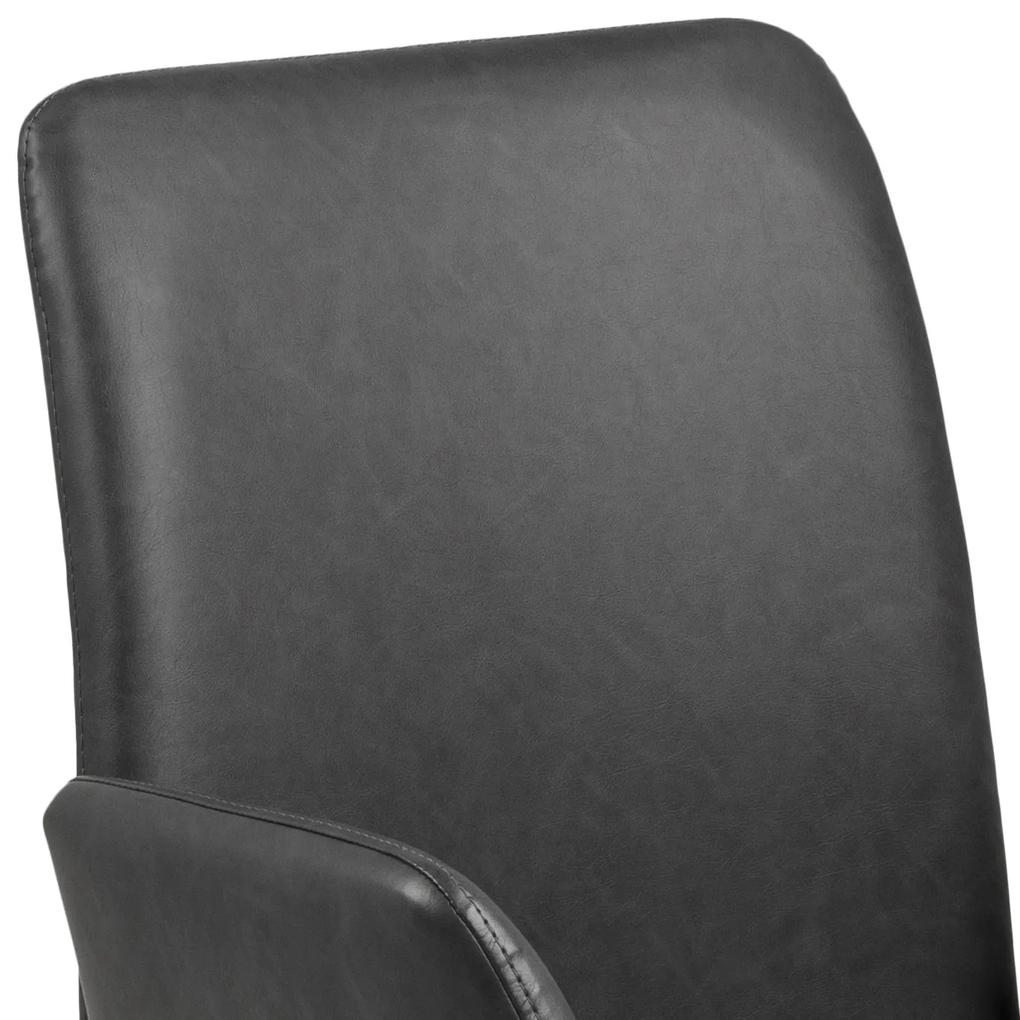Καρέκλα Oakland 353, Μαύρο, 88x59x59cm, 8 kg, Οικολογικό δέρμα, Μεταλλικά, Μπράτσα | Epipla1.gr