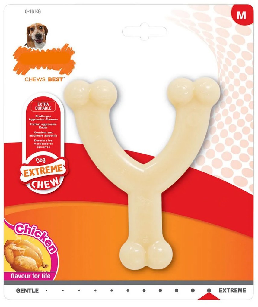 Μασητικό Οδοντοφυΐας Σκύλου Nylabone Extreme Chew Wishbone Μέγεθος M Κοτόπουλο Nylon
