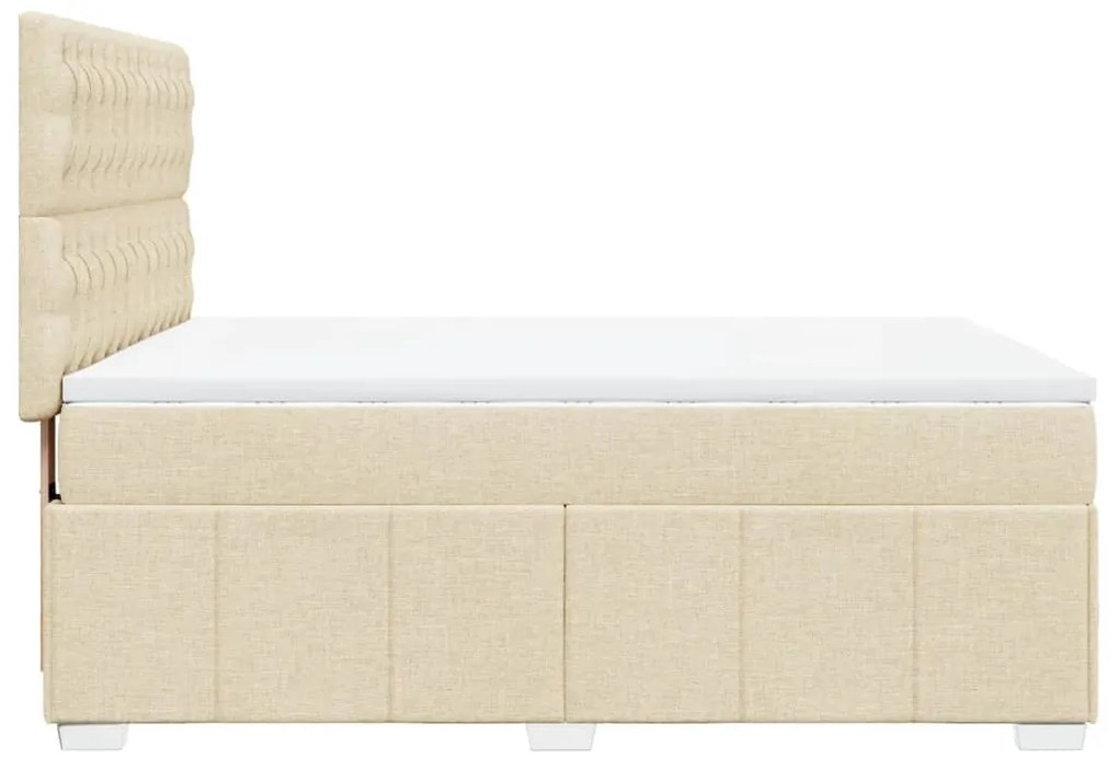 ΚΡΕΒΑΤΙ BOXSPRING ΜΕ ΣΤΡΩΜΑ ΚΡΕΜ 140X200 ΕΚ. ΥΦΑΣΜΑΤΙΝΟ 3294003