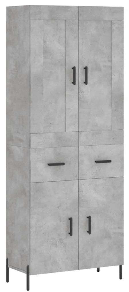 vidaXL Ντουλάπι Γκρι Σκυροδέματος 69,5x34x180 εκ. Επεξεργασμένο Ξύλο