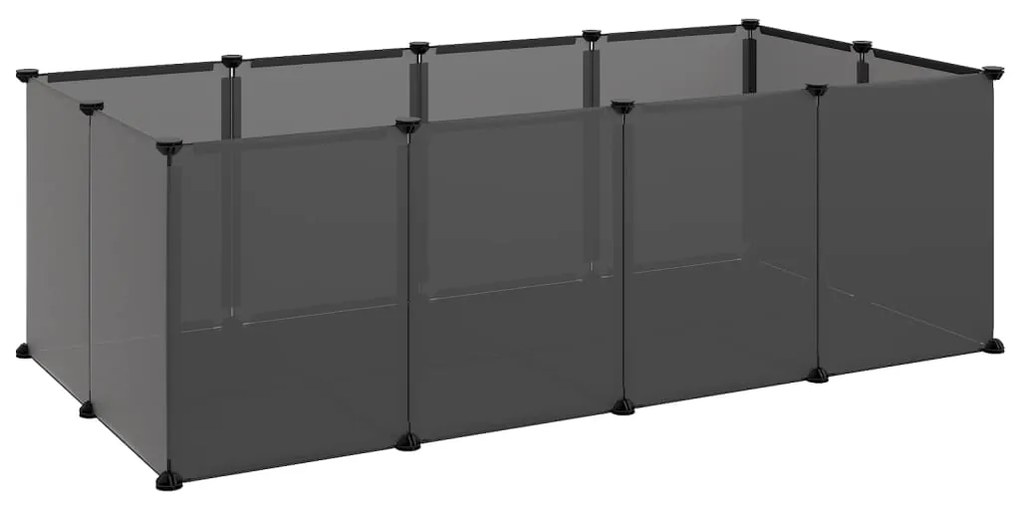 vidaXL Κλουβί Μικρών Ζώων Μαύρο 144x74x46,5 εκ. Πολυπροπυλένιο/Ατσάλι