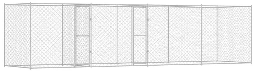vidaXL Κλουβί σκύλου Ασημί 800 x 200 x 200 εκ. Επικαλυμμένος Χάλυβας