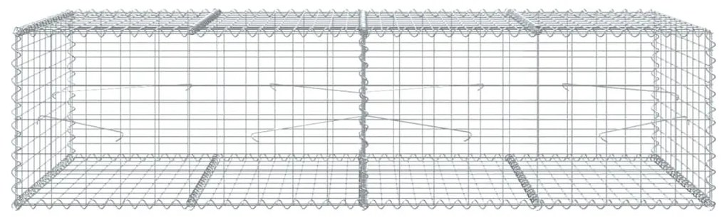 Συρματοκιβώτιο με Κάλυμμα 200x100x50εκ. από Γαλβανισμένο Χάλυβα - Ασήμι