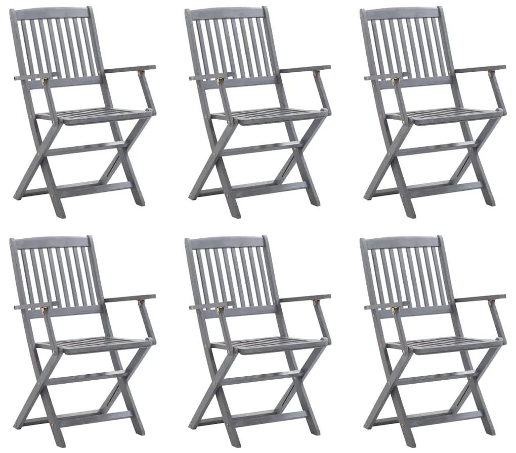 Καρέκλες Εξωτ. Χώρου Πτυσσόμενες 6 τεμ. από Μασίφ Ξύλο Ακακίας