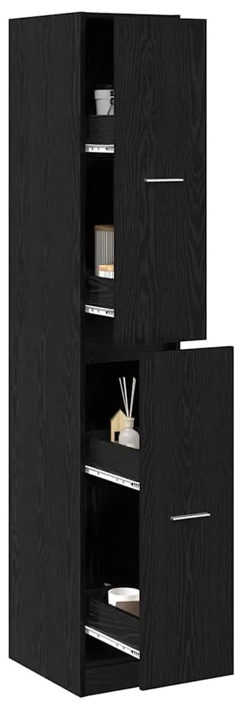 vidaXL Φαρμακοποιϊκή Ντουλάπα Μαύρη δρυς 30 x 41 x 174.5 εκ.