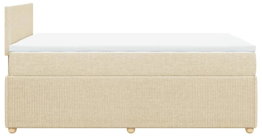 vidaXL Κρεβάτι Boxspring με Στρώμα Κρεμ 120x200 εκ. Υφασμάτινο