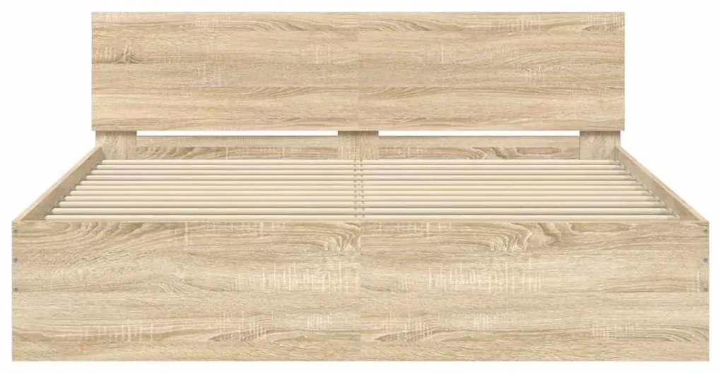 vidaXL Πλαίσιο Κρεβατιού με Κεφαλάρι Sonoma Δρυς 140x200 εκ.