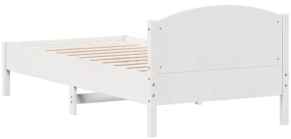 vidaXL Σκελετός Κρεβατιού Χωρίς Στρώμα Λευκό 100x200 εκ. Μασίφ Πεύκο