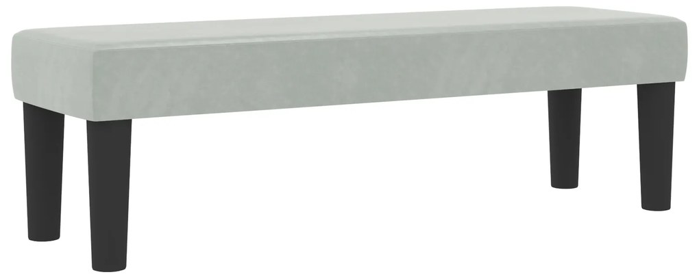vidaXL Κρεβάτι Box Spring με Στρώμα & Πάγκο Ανοιχτό Γκρι 180x200 εκ. Βελούδινο