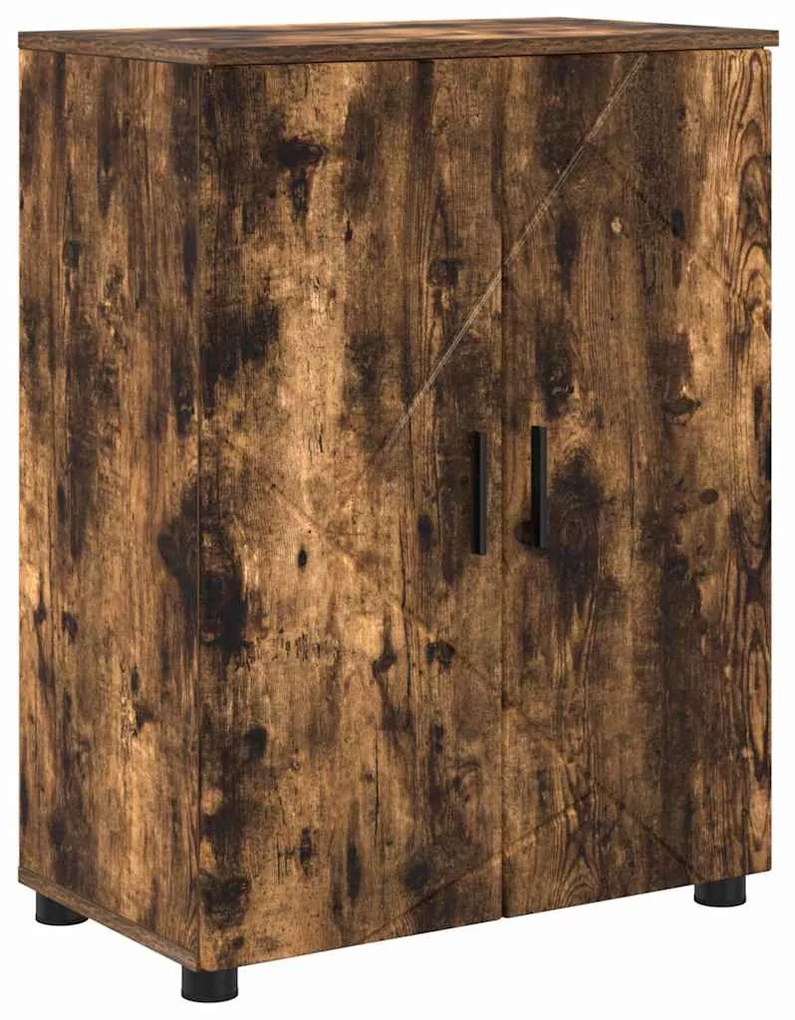 vidaXL Ντουλάπι Μπάνιου με αποθήκευση Καπνιστό Δρύς 60 x 35 x 80 εκ