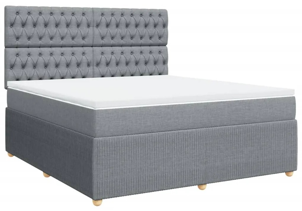 ΚΡΕΒΑΤΙ BOXSPRING ΜΕ ΣΤΡΩΜΑ ΑΝΟΙΧΤΟ ΓΚΡΙ 180X200 ΕΚ. ΥΦΑΣΜΑΤΙΝΟ 3292142