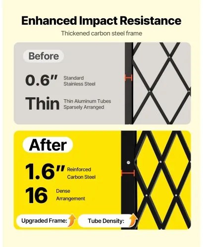VEVOR Single Folding Security Gate Lockable Scissor Gate 66.93 x 51.57 in (WxH)