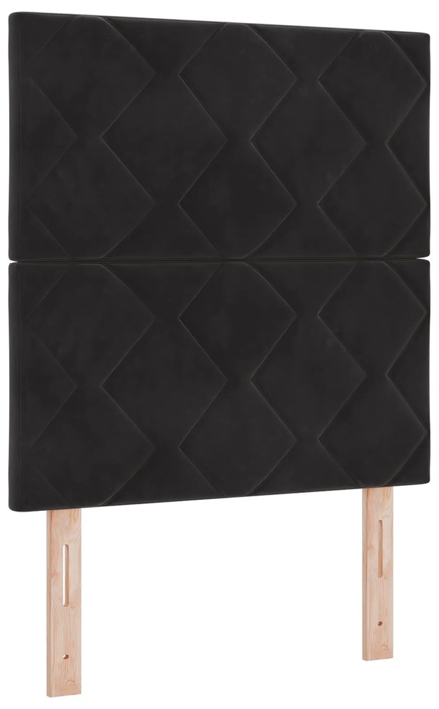 vidaXL Κρεβάτι Box Spring με Στρώμα & LED μαύρο 80x200 εκ Βελούδο