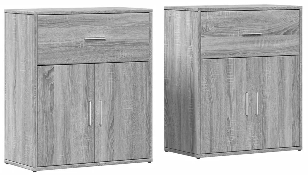 vidaXL Βοηθητικά Ντουλάπια 2 τεμ. Γκρι Sonoma 60x31x70 εκ. Επεξ. Ξύλο
