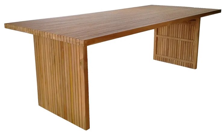 Τραπέζι Zibra pakoworld teak ξύλο σε φυσική απόχρωση 220x100x75εκ - 343-000024