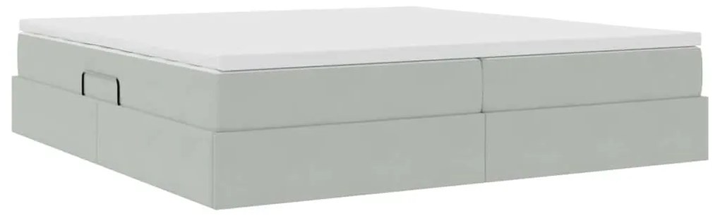 vidaXL Κρεβάτι με αποθηκευτικό χώρο και στρώμα με στρώμα Ανοιχτό γκρι