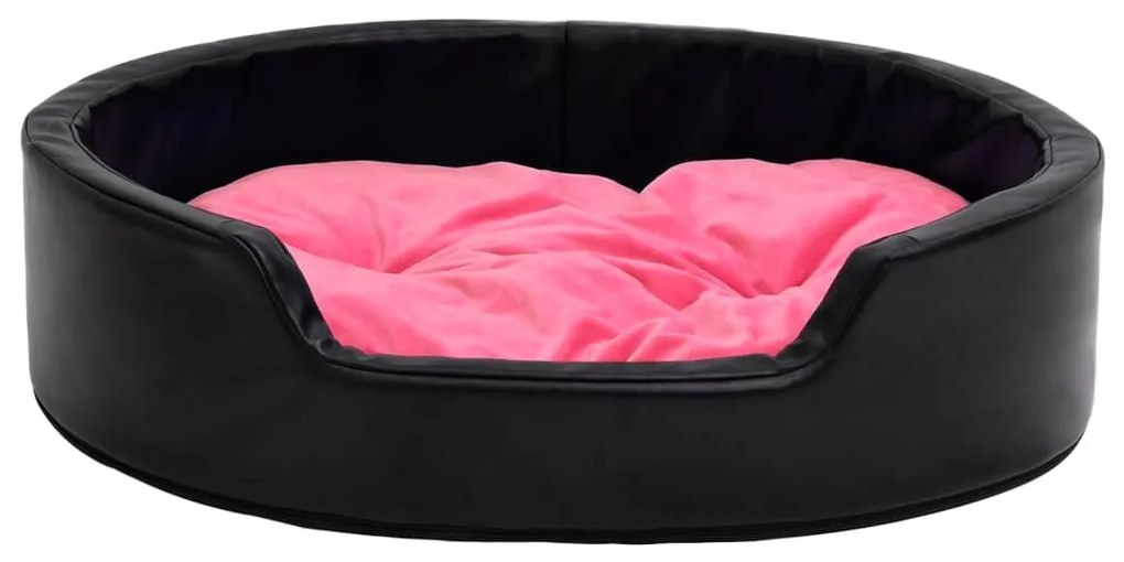Κρεβάτι Σκύλου Μαύρο/Ροζ 99 x 89 x 21 εκ. Βελουτέ/Συνθ. Δέρμα - Μαύρο
