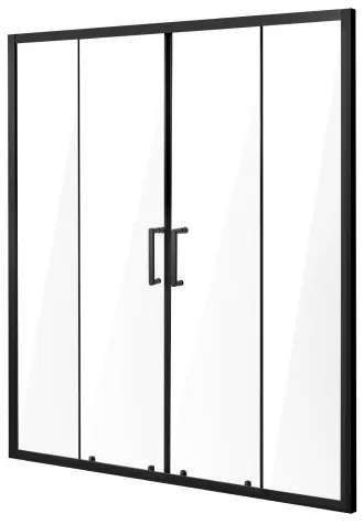 VEVOR Semi-frameless Double Sliding Shower Door SGCC Tempered Glass Matte Black