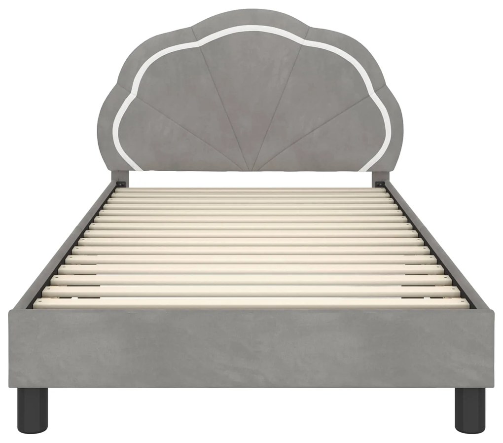 vidaXL Κρεβάτι Παιδικής Κρεβατοκάμαρας με Κεφαλάκι Ανοιχτό γκρι