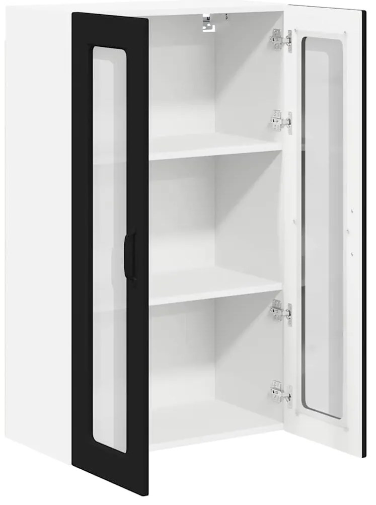 vidaXL Κρεμαστό ντουλάπι κουζίνας με ράφι Μαύρο 60 x 31 x 100 εκ.