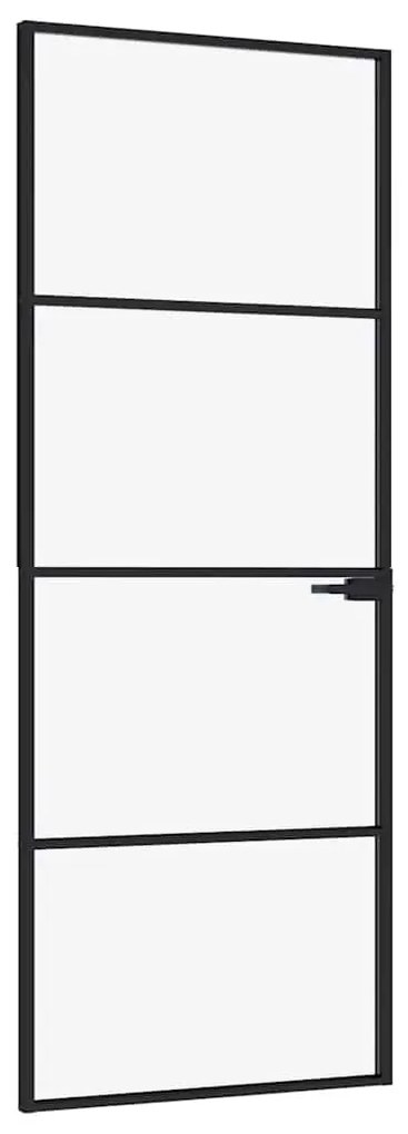 vidaXL Εσωτερική Πόρτα 76x201,5 εκ. Ψημένο Γυαλί και Λεπτό Αλουμίνιο
