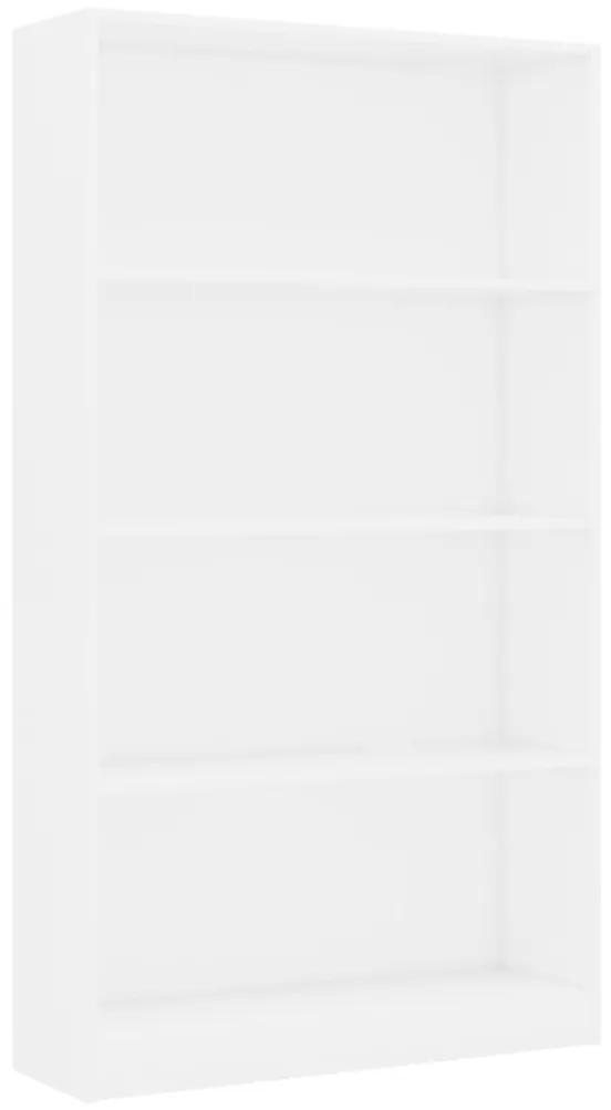 vidaXL Βιβλιοθήκη με 4 Ράφια Λευκή 80 x 24 x 142 εκ. από Μοριοσανίδα