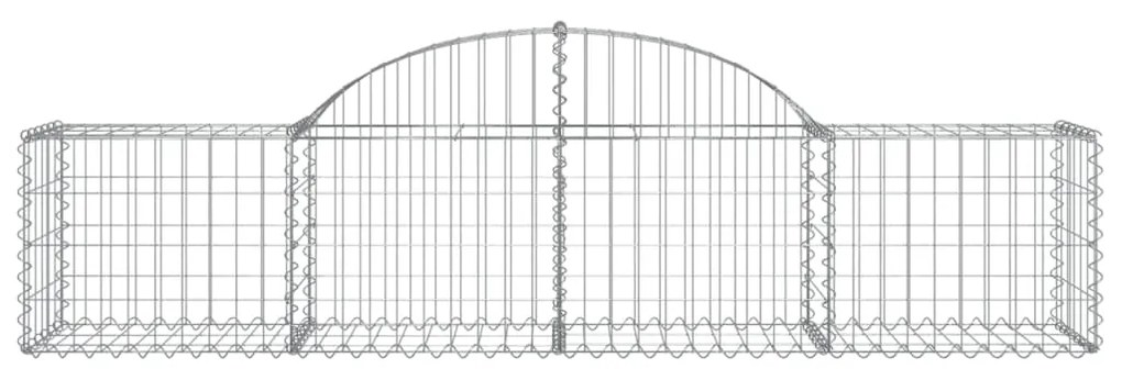 Συρματοκιβώτια Τοξωτά 14 τεμ. 200x50x40/60 εκ. Γαλβαν. Ατσάλι - Ασήμι