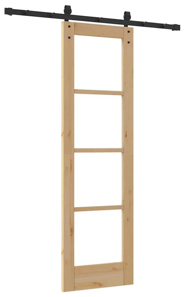 vidaXL Συρόμενη Πόρτα ORKDAL Καφέ 61 x 198.5 εκ. Ξύλο και μέταλλο