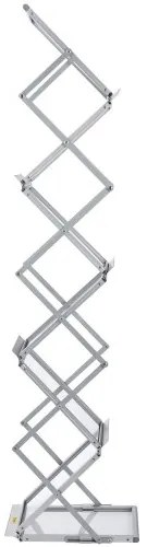 VEVOR Literature Rack, 6 Pockets, Pop up Aluminum Magazine Rack, Lightweight Catalog Holder Stand w/ Carrying Bag for Living Room, Hotel, Trade Show, Exhibition, Office