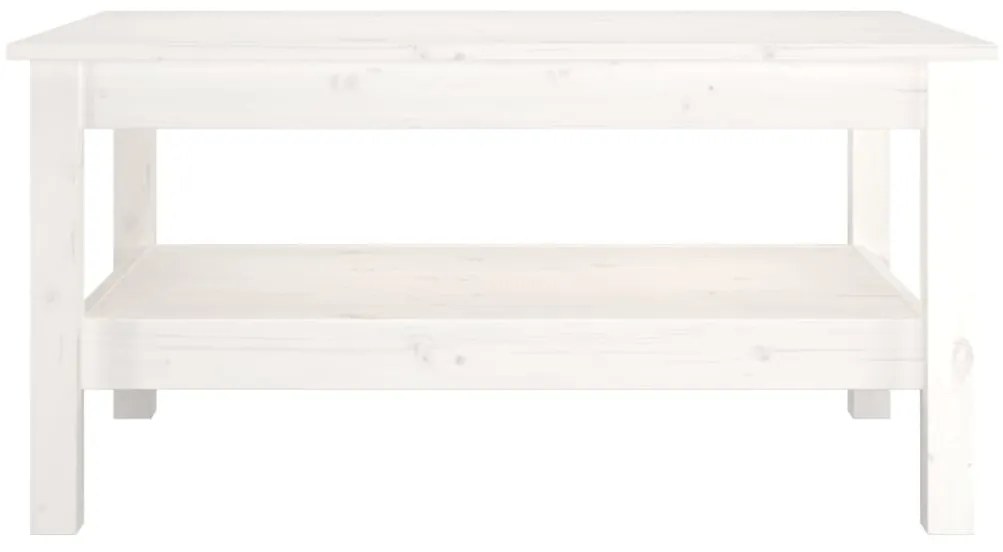 vidaXL Τραπεζάκι Σαλονιού Λευκό 80x50x40 εκ. από Μασίφ Ξύλο Πεύκου