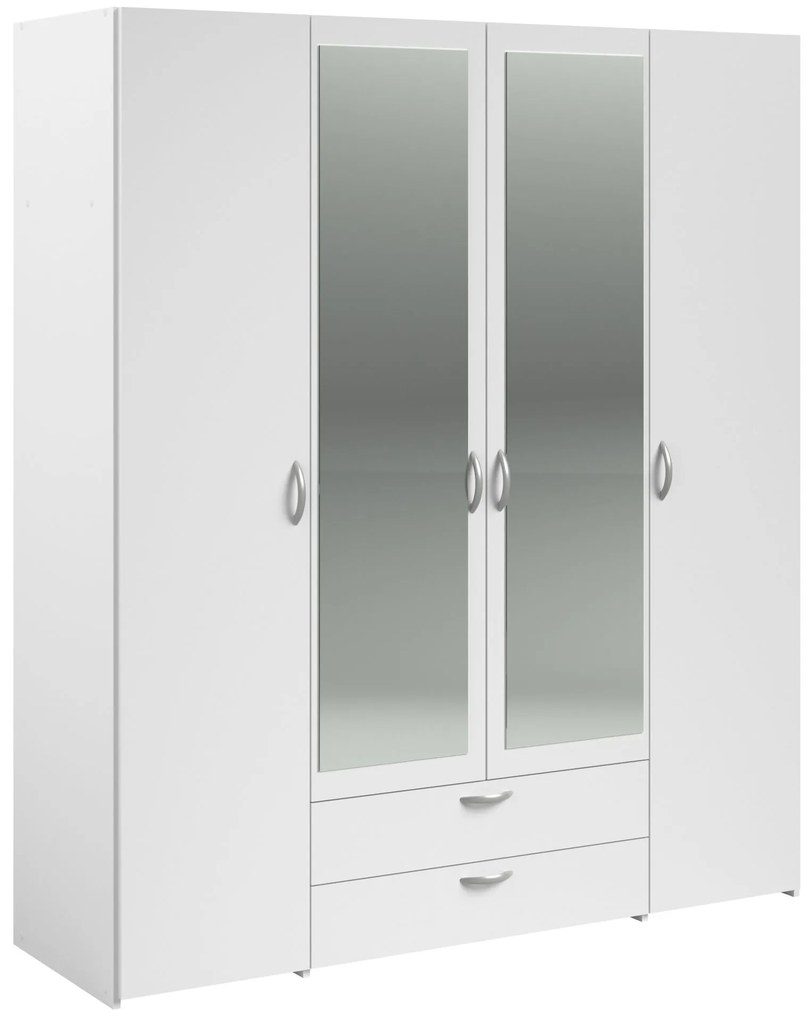 Ντουλάπα Dorm τετράφυλλη με καθρέπτη-Leuko