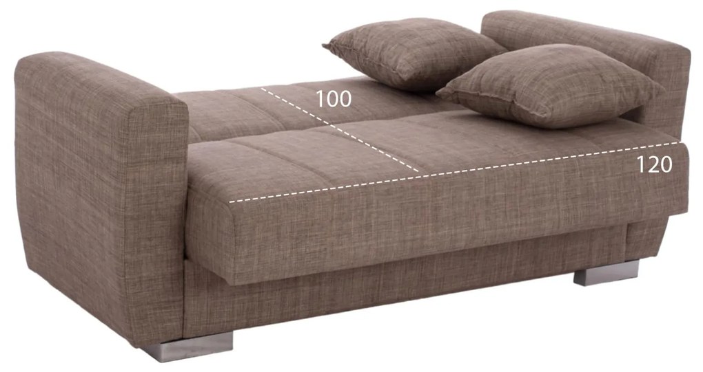 Καναπές - Κρεβάτι Polya 2θέσιος Καφέ 150x84x88 εκ. 150x84x88 εκ.