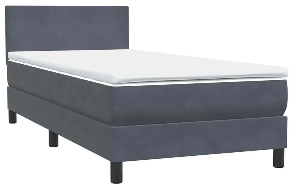 BOX SPRING ΚΡΕΒΑΤΙ ΜΕ ΣΤΡΩΜΑ ΣΚΟΥΡΟ ΓΚΡΙ 80X210 ΕΚ. ΒΕΛΟΥΔΙΝΟ 3315994