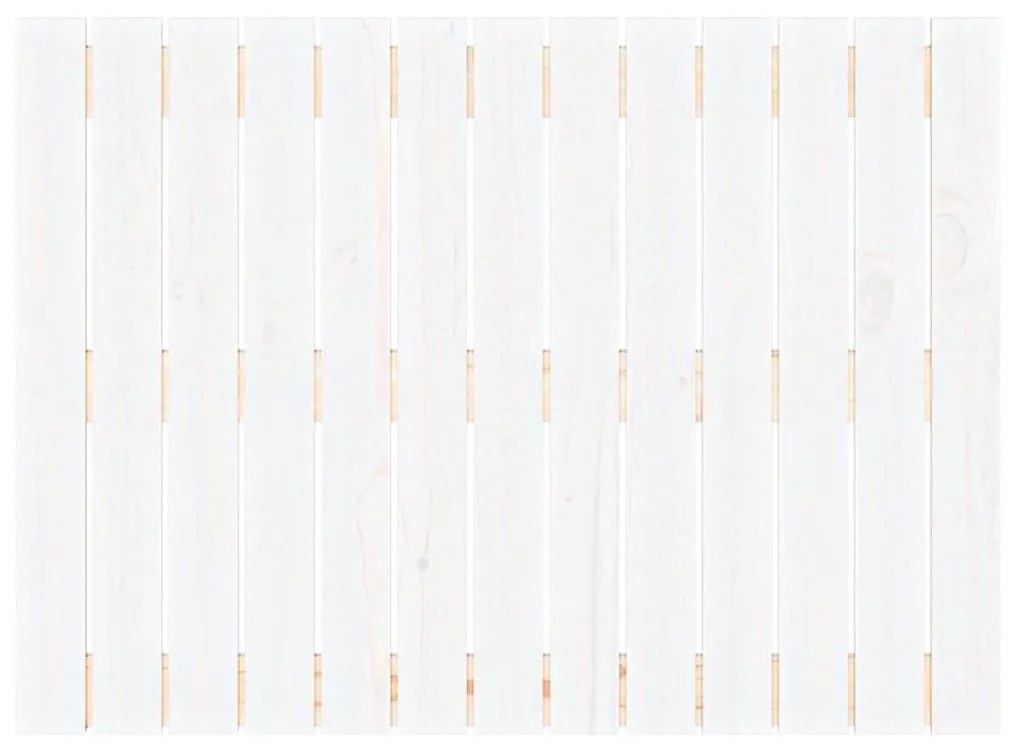 Κεφαλάρι Τοίχου Λευκό 82,5x3x60 εκ. από Μασίφ Ξύλο Πεύκου - Λευκό