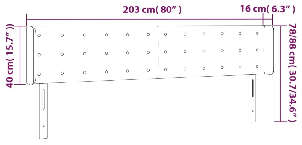 ΚΕΦΑΛΑΡΙ ΚΡΕΒΑΤΙΟΥ LED TAUPE 203X16X78/88 ΕΚ. ΥΦΑΣΜΑΤΙΝΟ 3123696