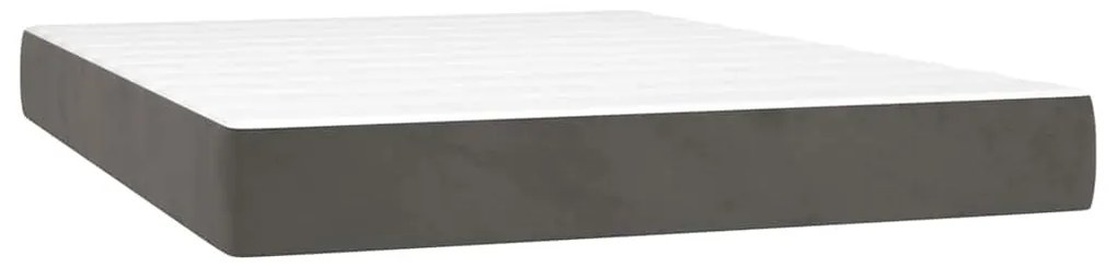 vidaXL Στρώμα με Pocket Springs Σκούρο Γκρι 140x220x20 εκ. Βελούδινο