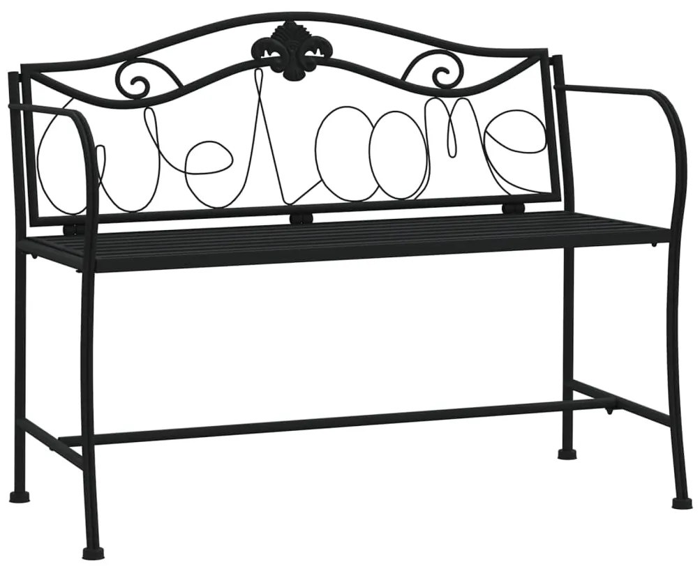 vidaXL Παγκάκι Κήπου Διθέσιο Μαύρο 104 εκ. από Ατσάλι